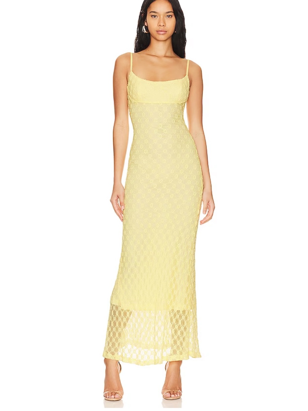 Bardot Butter Yellow Lace Maxi Dress